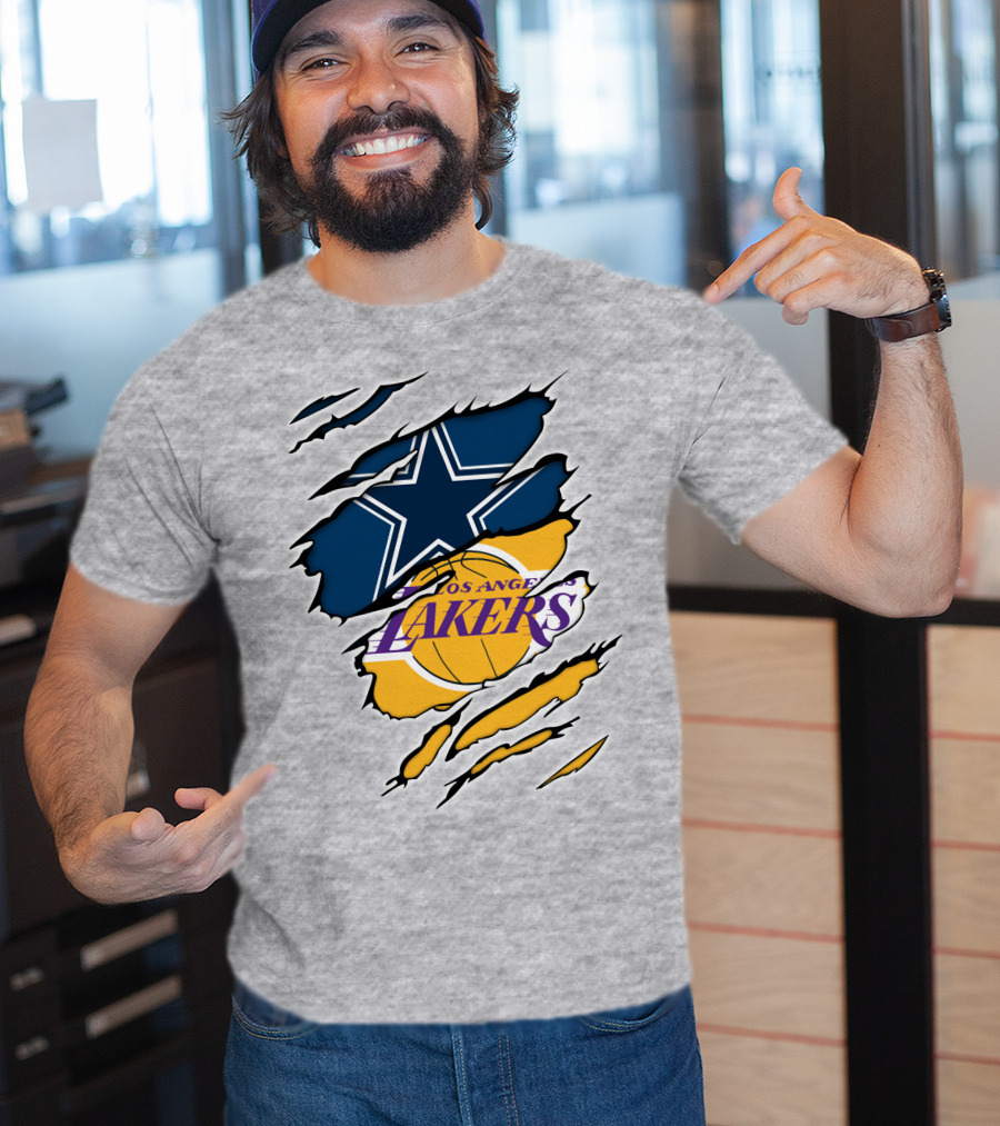 Dallas Cowboys Los Angeles Lakers Logo Mashup T-Shirt