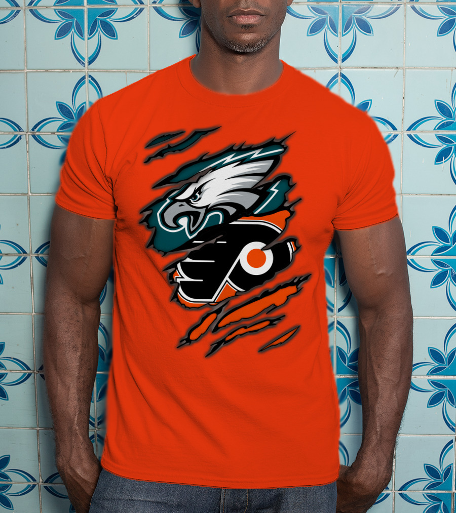 Philadelphia Eagles Flyers Logo Mashup T-Shirt