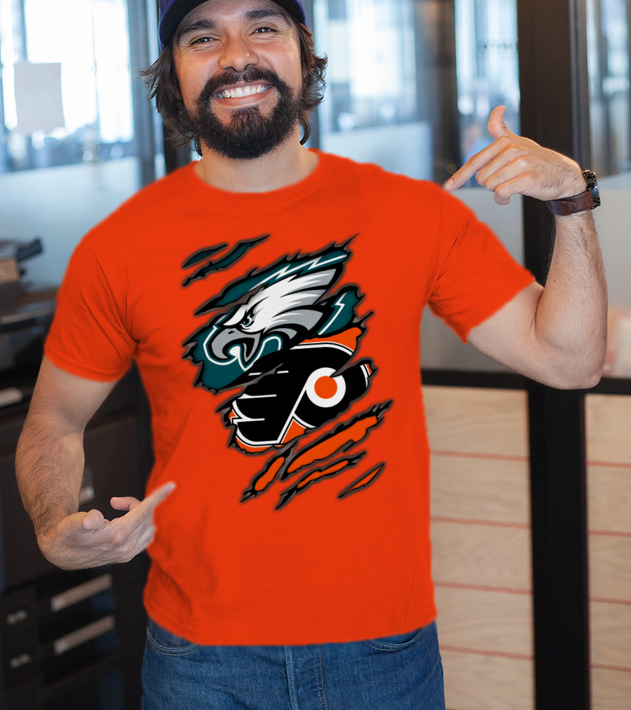 Philadelphia Eagles Flyers Logo Mashup T-Shirt
