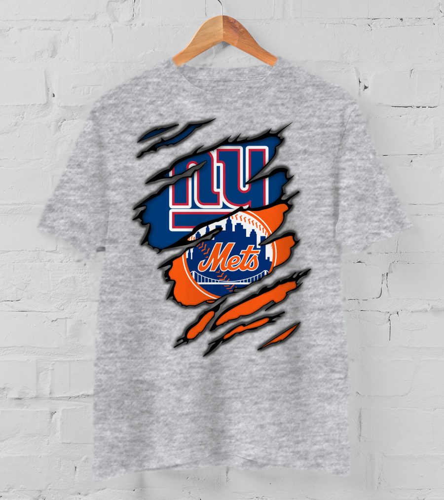 New York Giants Mets Crossover Claw Marks T-Shirt