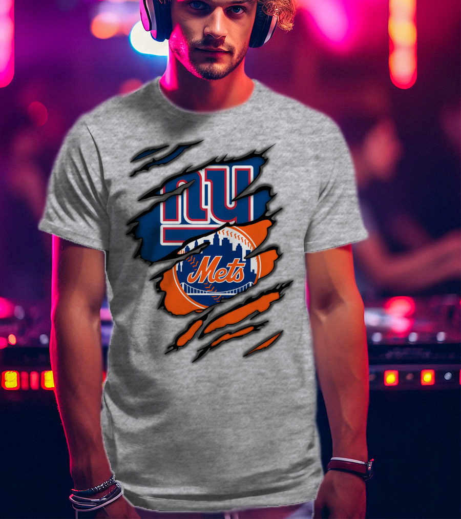 New York Giants Mets Crossover Claw Marks T-Shirt