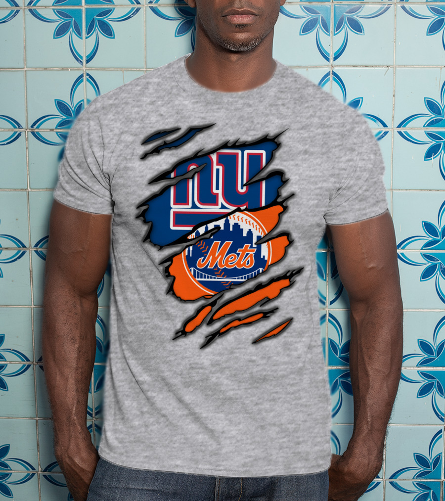 New York Giants Mets Crossover Claw Marks T-Shirt