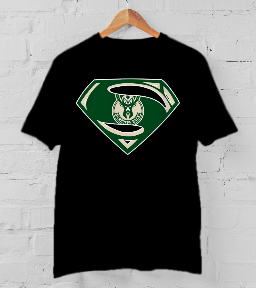 Milwaukee Bucks Superman Logo Mashup T-Shirt