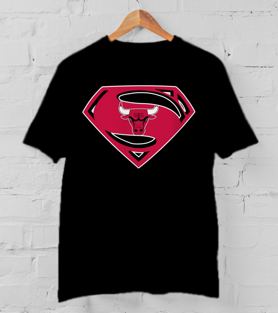 Superman Chicago Bulls Logo Symbol Mashup T-Shirt