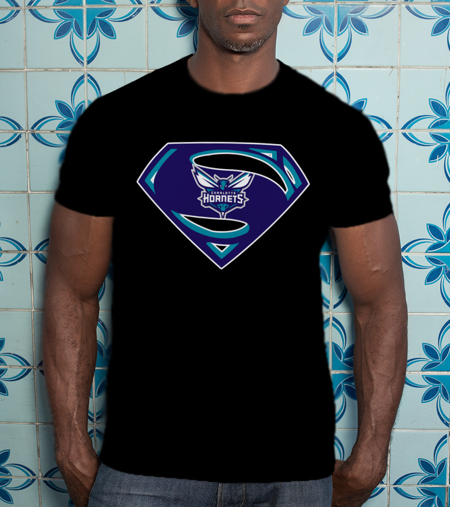 Charlotte Hornets Superman T-Shirt