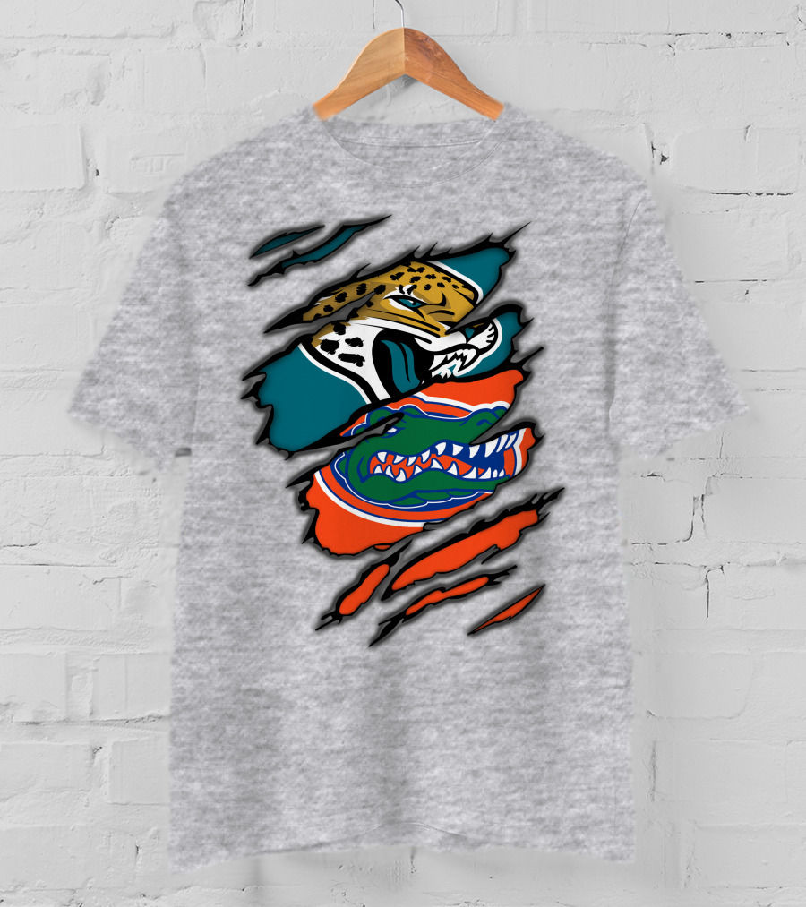 Jacksonville Jaguars Florida Gators Crossover Fan Gear Duo Team Spirit T-Shirt