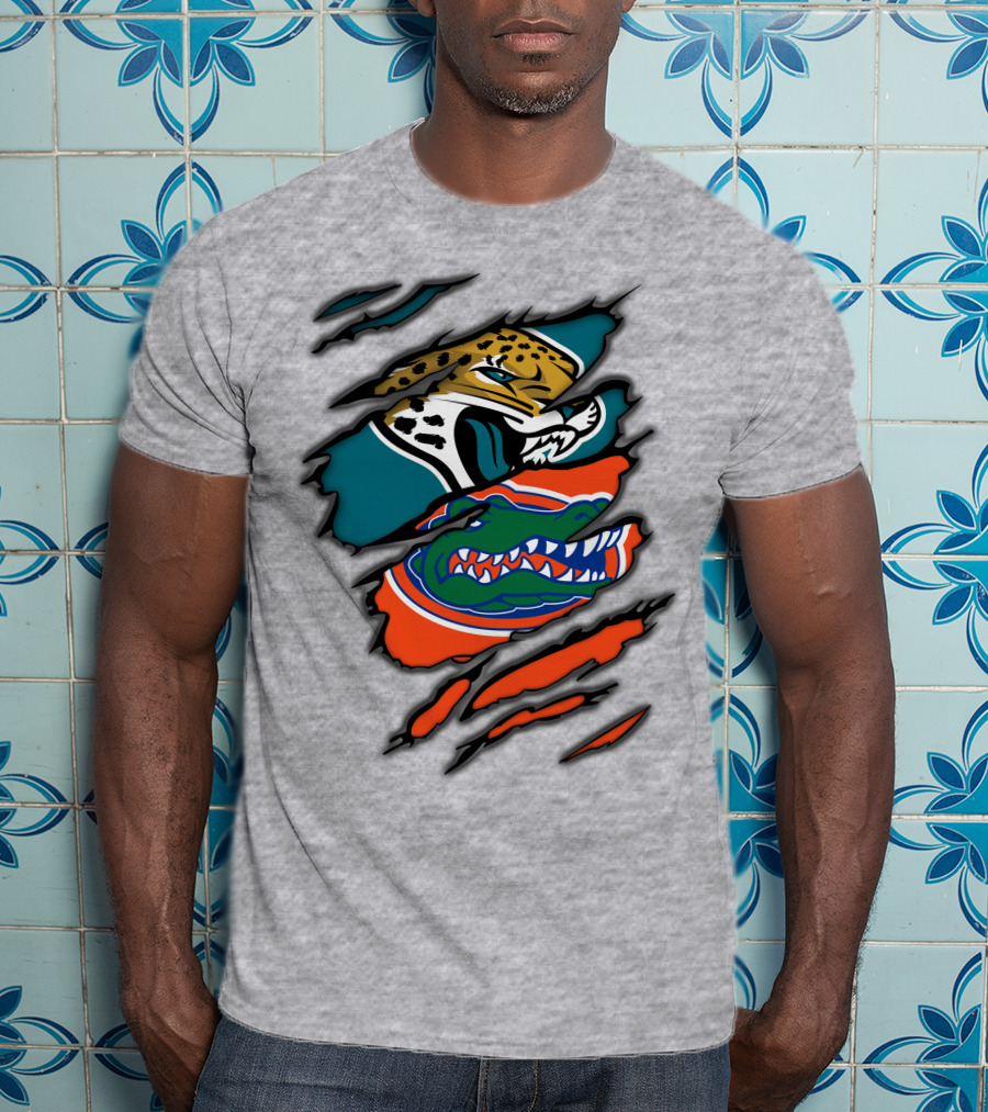 Jacksonville Jaguars Florida Gators Crossover Fan Gear Duo Team Spirit T-Shirt