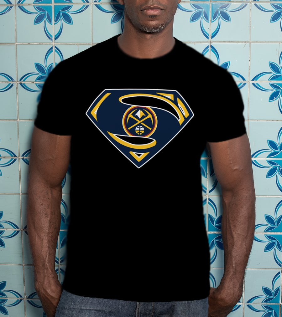 Superman Denver Nuggets Basketball Logo Emblem T-Shirt