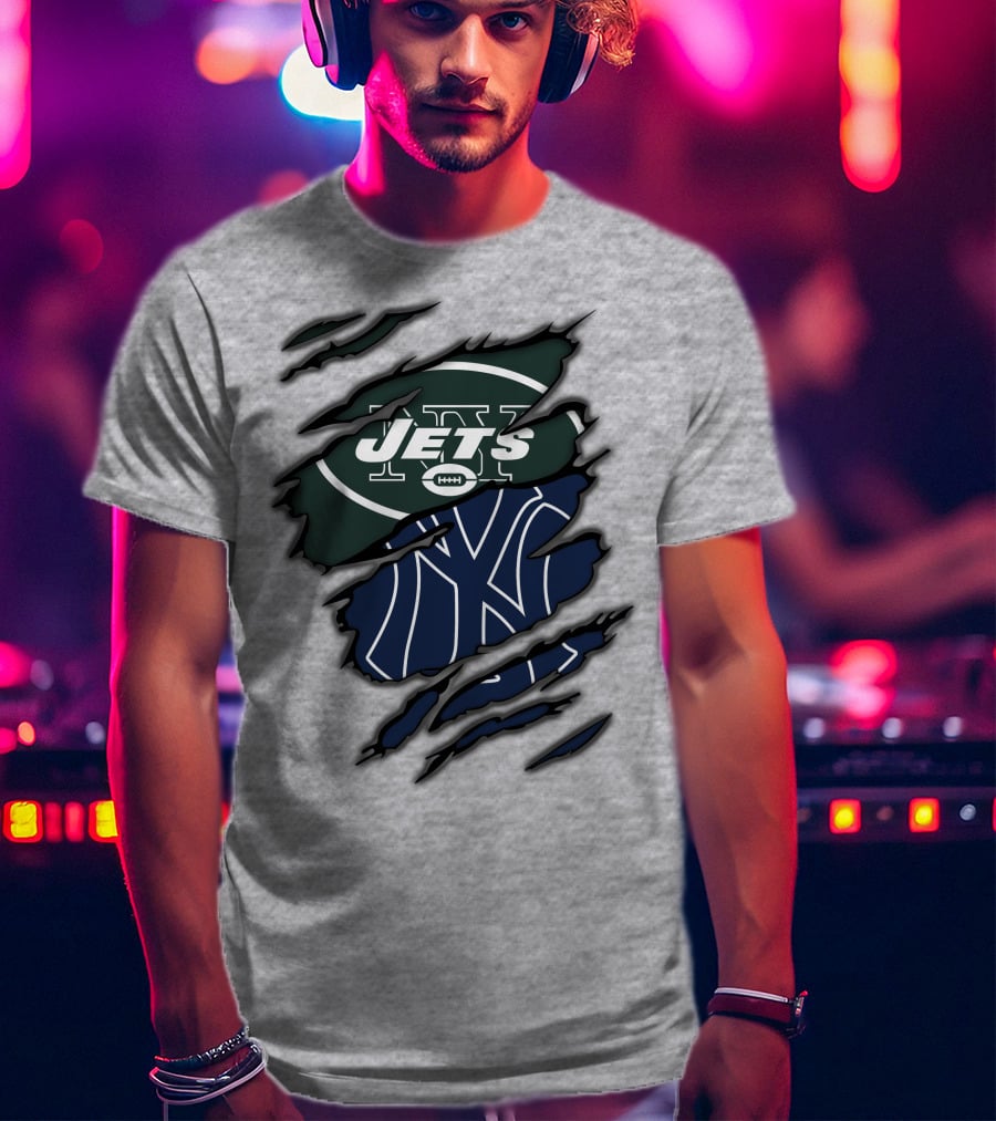 Jets Yankees Ny Football Baseball Logos T-Shirt