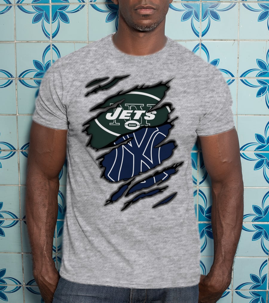 Jets Yankees Ny Football Baseball Logos T-Shirt