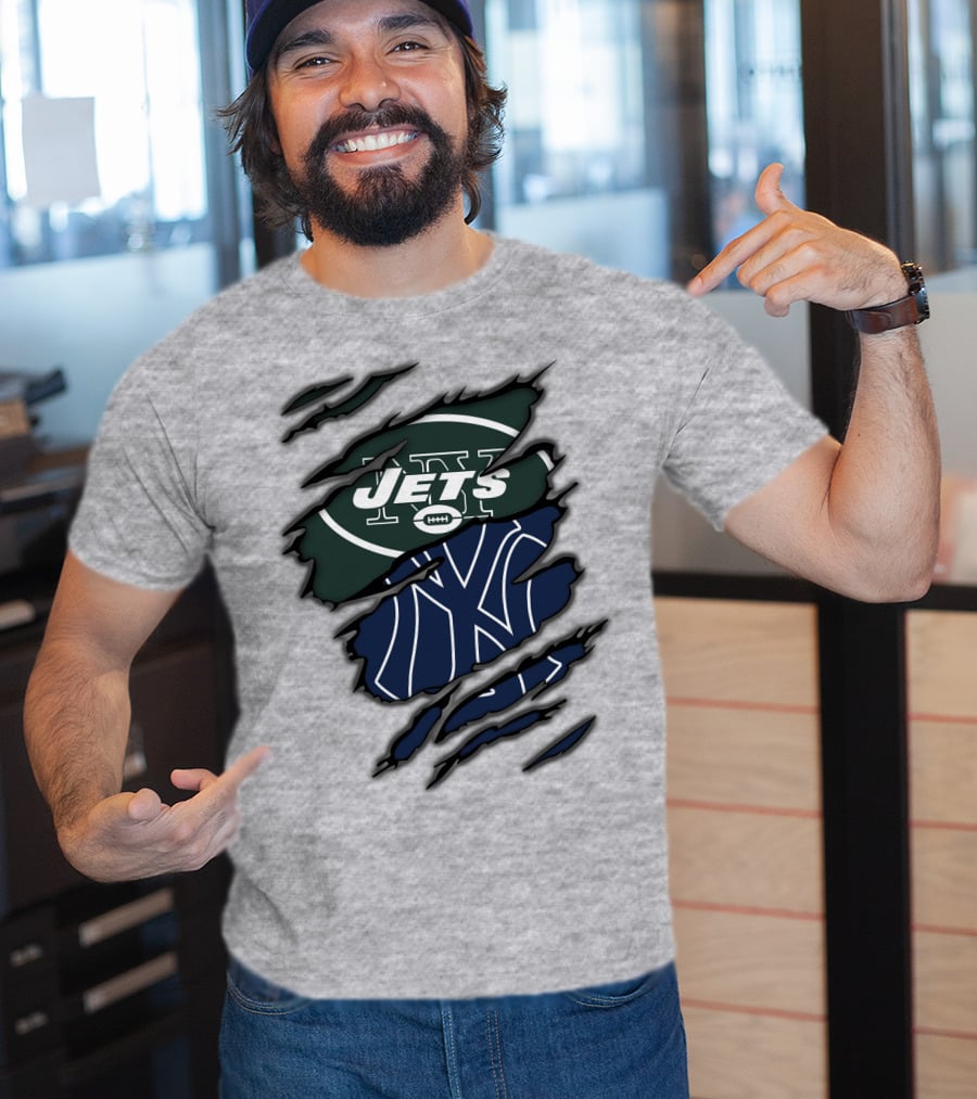 Jets Yankees Ny Football Baseball Logos T-Shirt