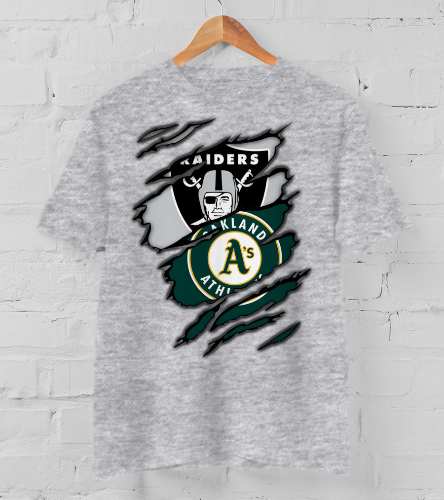 Raiders Oakland Athletics A's Logo Crossover T-Shirt