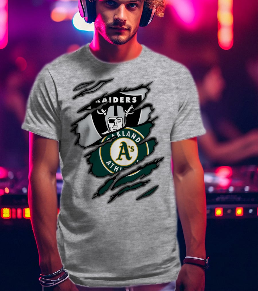 Raiders Oakland Athletics A's Logo Crossover T-Shirt