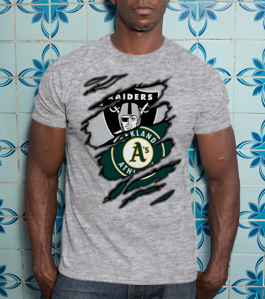 Raiders Oakland Athletics A's Logo Crossover T-Shirt