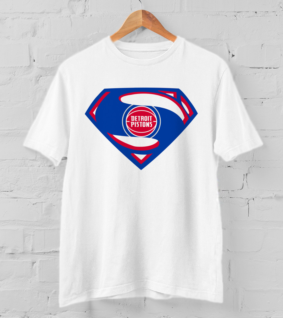 Detroit Pistons Superman Logo Combination T-Shirt