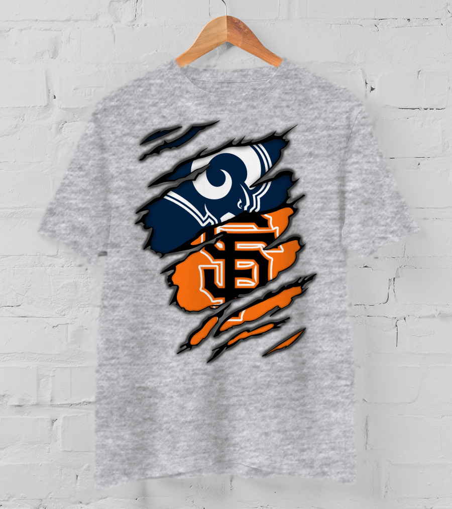 Los Angeles Rams San Francisco Giants Claw Scratch T-Shirt