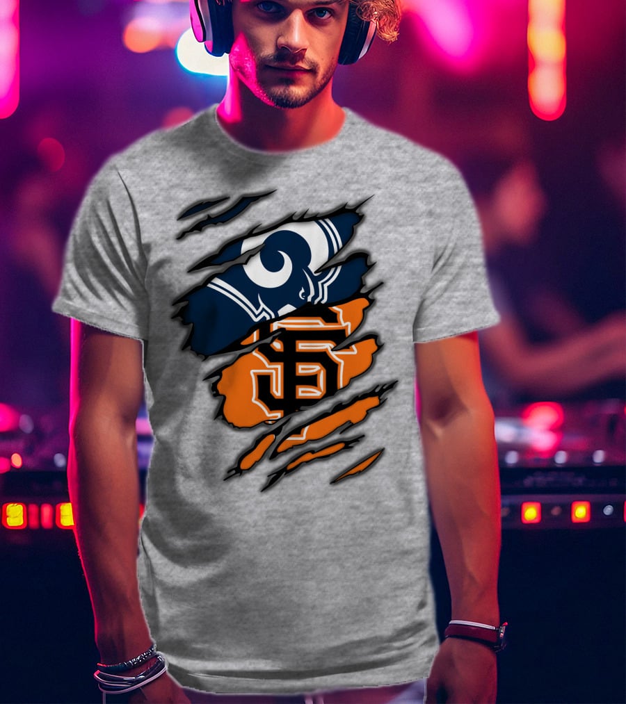 Los Angeles Rams San Francisco Giants Claw Scratch T-Shirt