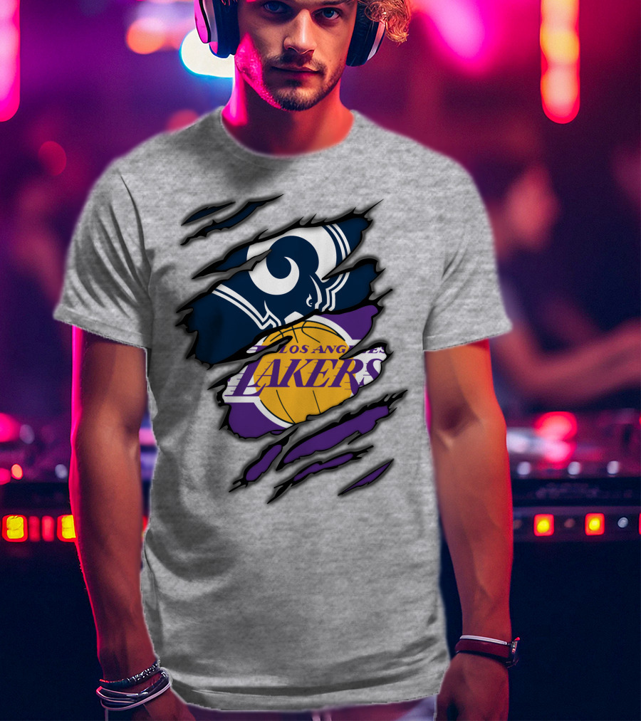 Los Angeles Rams Lakers NFL NBA Crossover T-Shirt