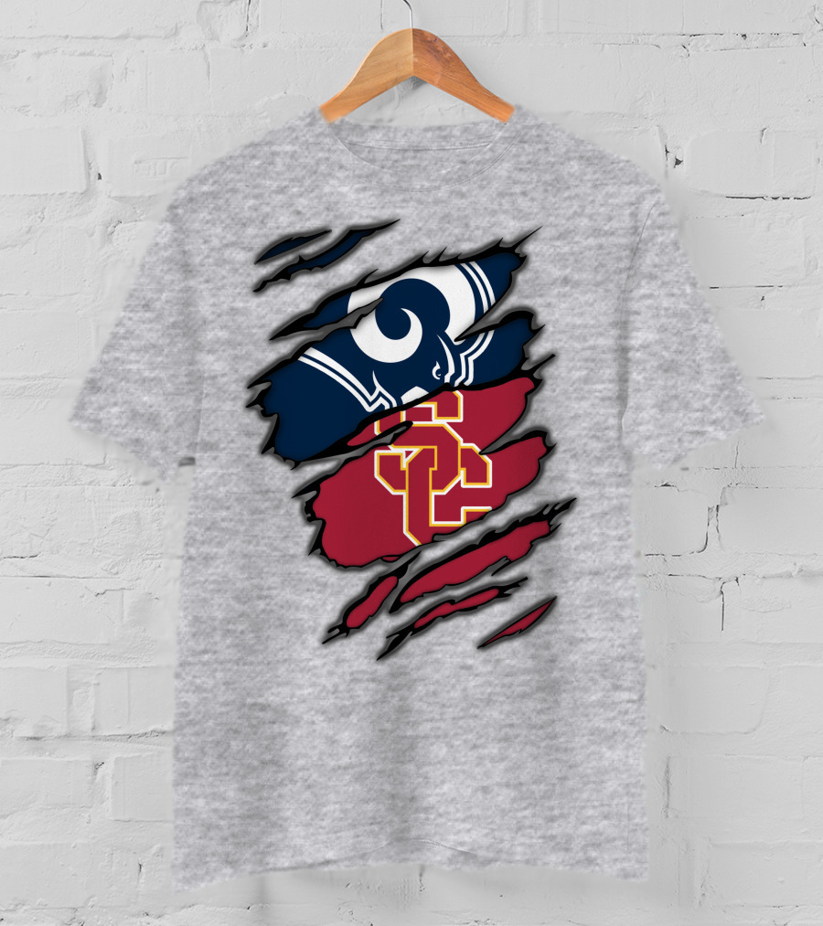 Rams USC Trojans Claw Marks T-Shirt