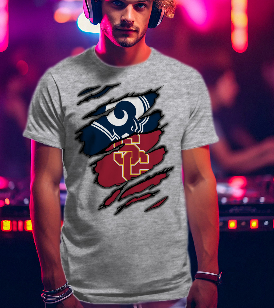 Rams USC Trojans Claw Marks T-Shirt