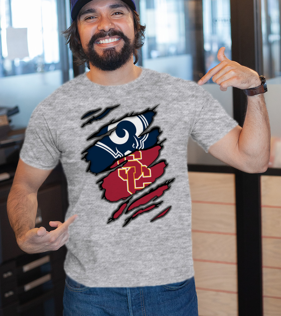 Rams USC Trojans Claw Marks T-Shirt