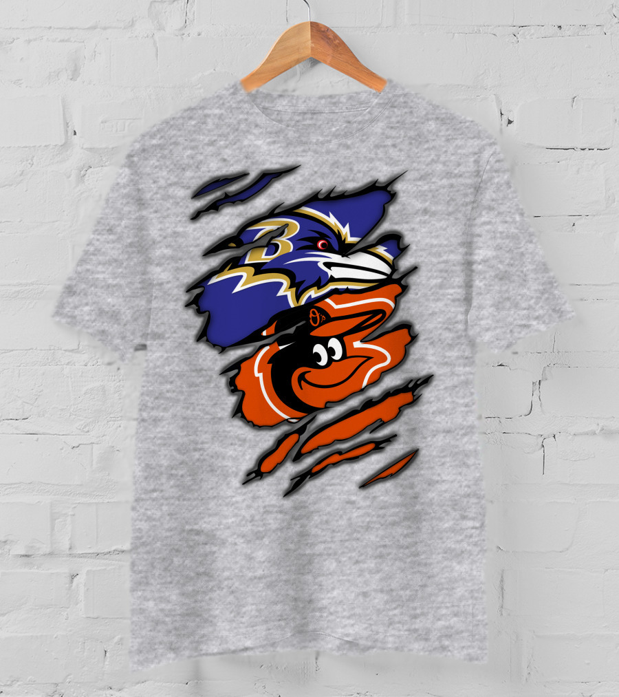 Baltimore Ravens Orioles Logo Mashup T-Shirt