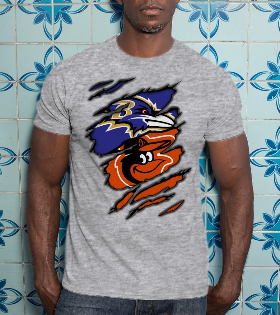 Baltimore Ravens Orioles Logo Mashup T-Shirt