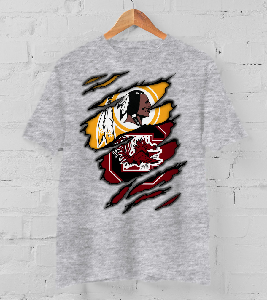 Redskins South Carolina Gamecocks Logo Mashup T-Shirt