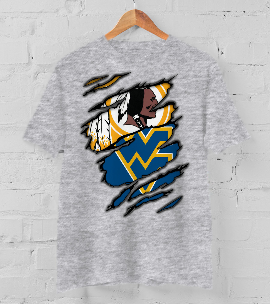 West Virginia Mountaineers Redskins Mashup T-Shirt