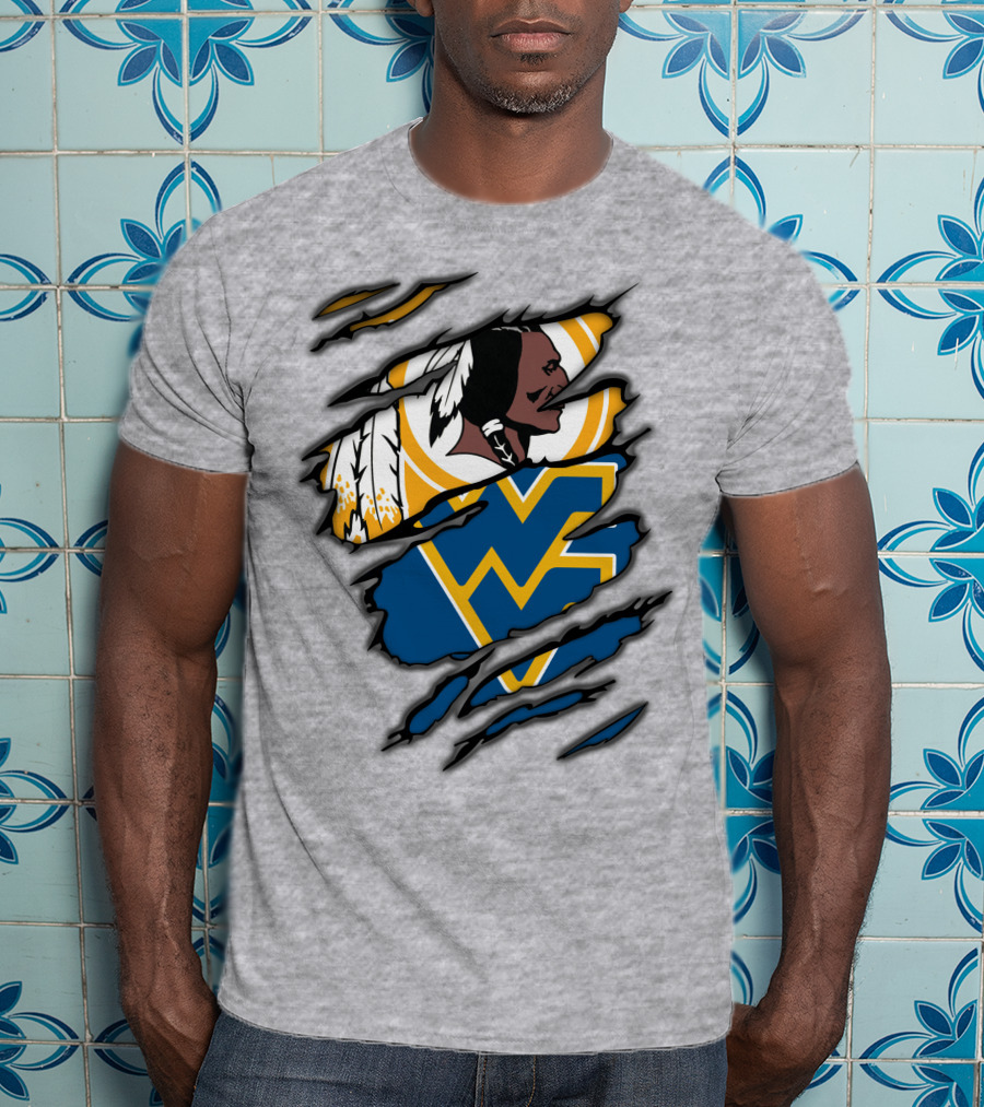 West Virginia Mountaineers Redskins Mashup T-Shirt