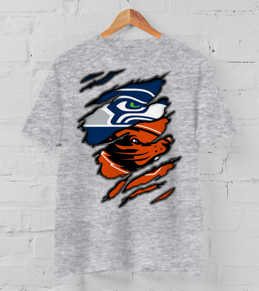 Seahawks Beavers Logo Slash Fusion T-Shirt