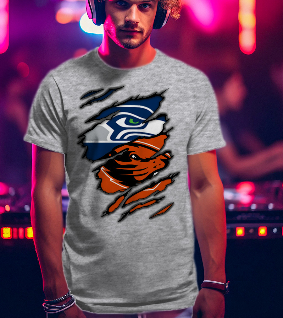 Seahawks Beavers Logo Slash Fusion T-Shirt