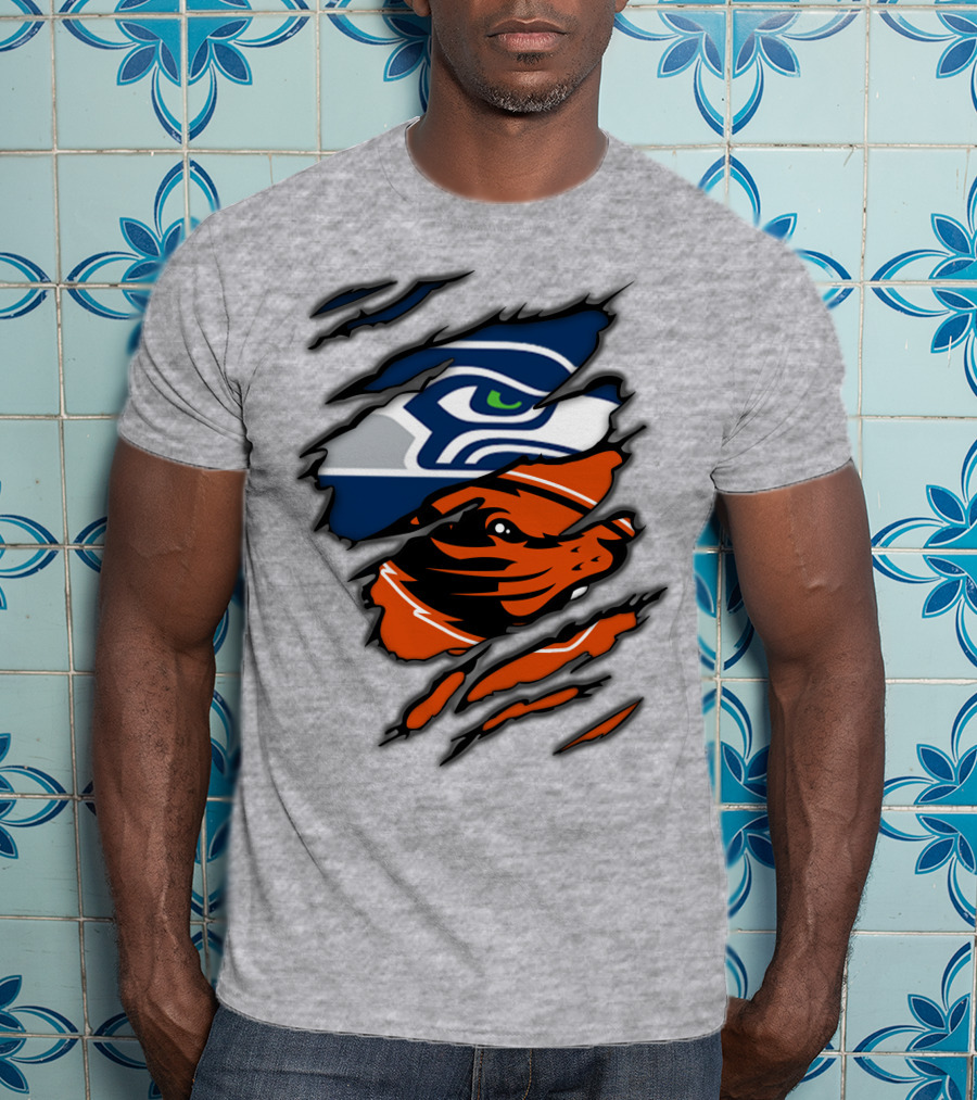 Seahawks Beavers Logo Slash Fusion T-Shirt