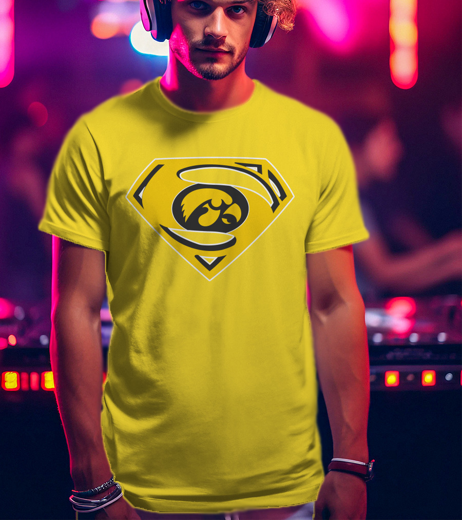Superman Iowa Hawkeyes Emblem T-Shirt