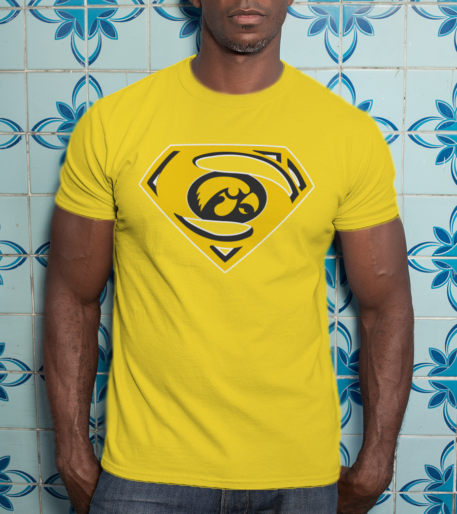 Superman Iowa Hawkeyes Emblem T-Shirt