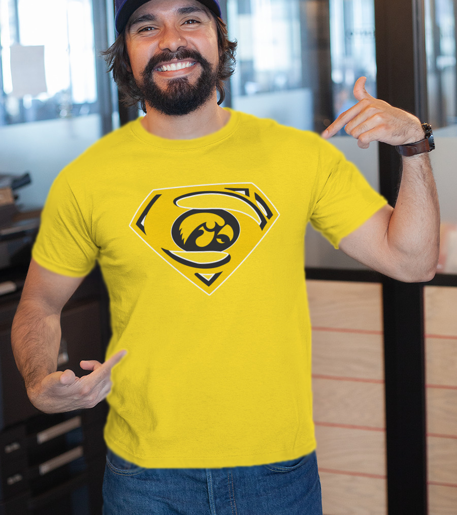 Superman Iowa Hawkeyes Emblem T-Shirt