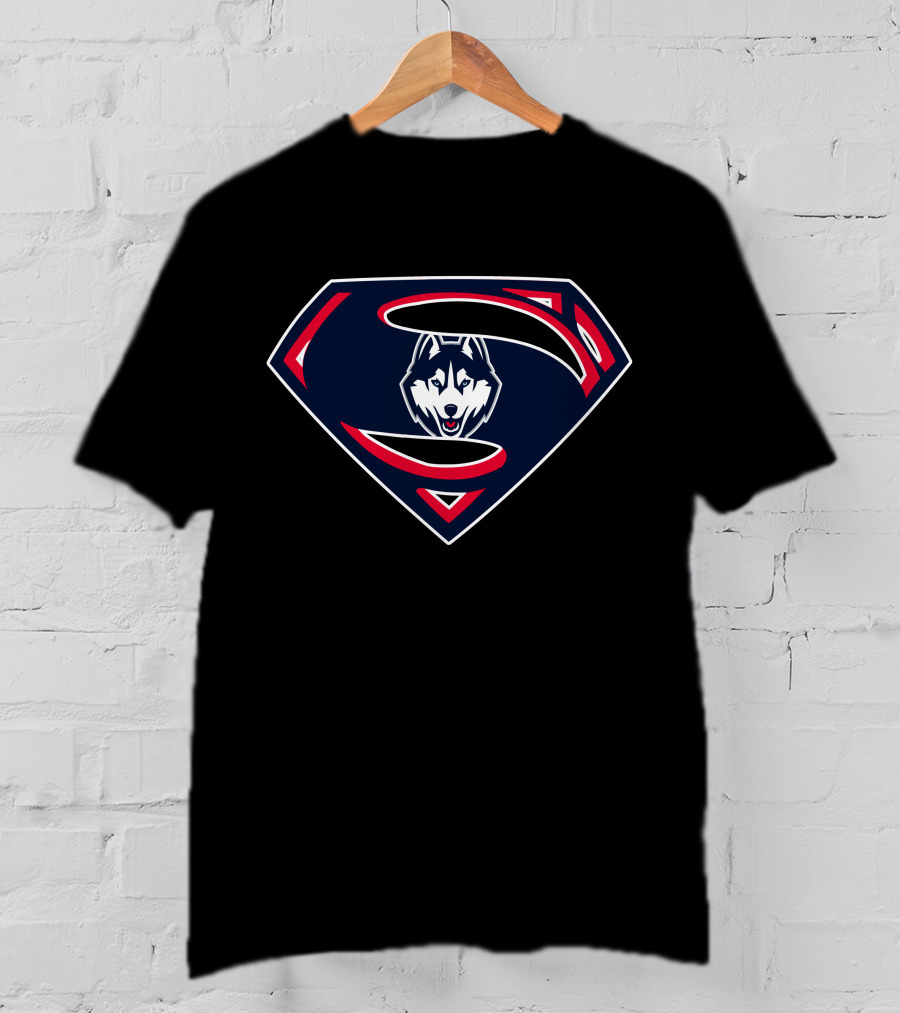 Superman Huskies Shield Logo Emblem T-Shirt