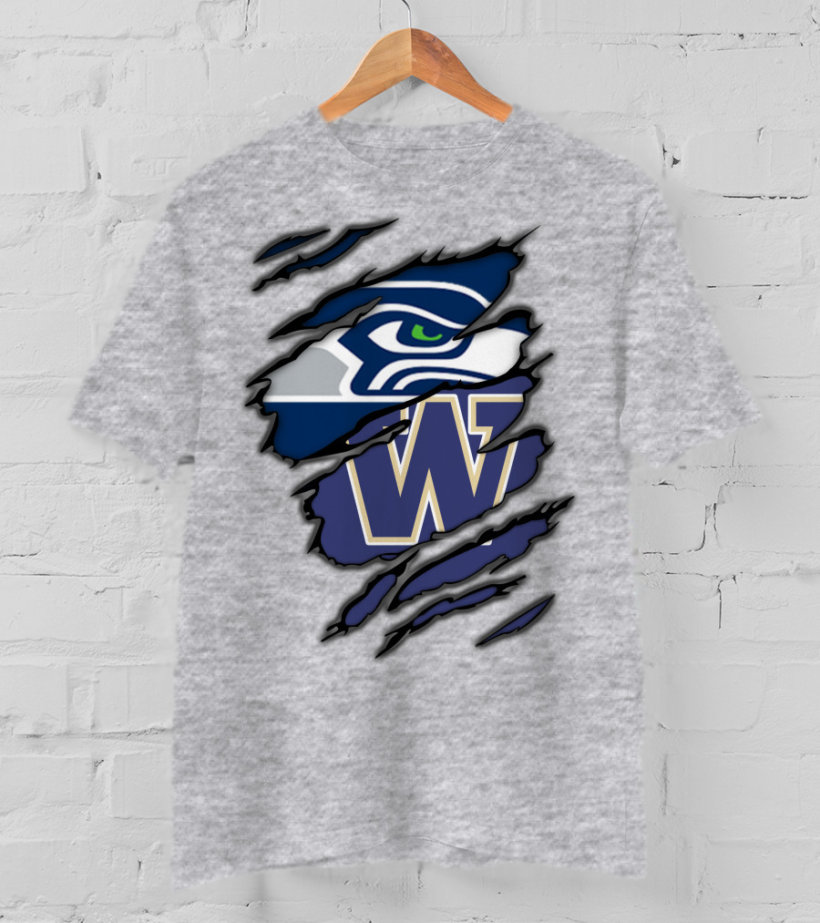 Seahawks Huskies W Logo Combo T-Shirt
