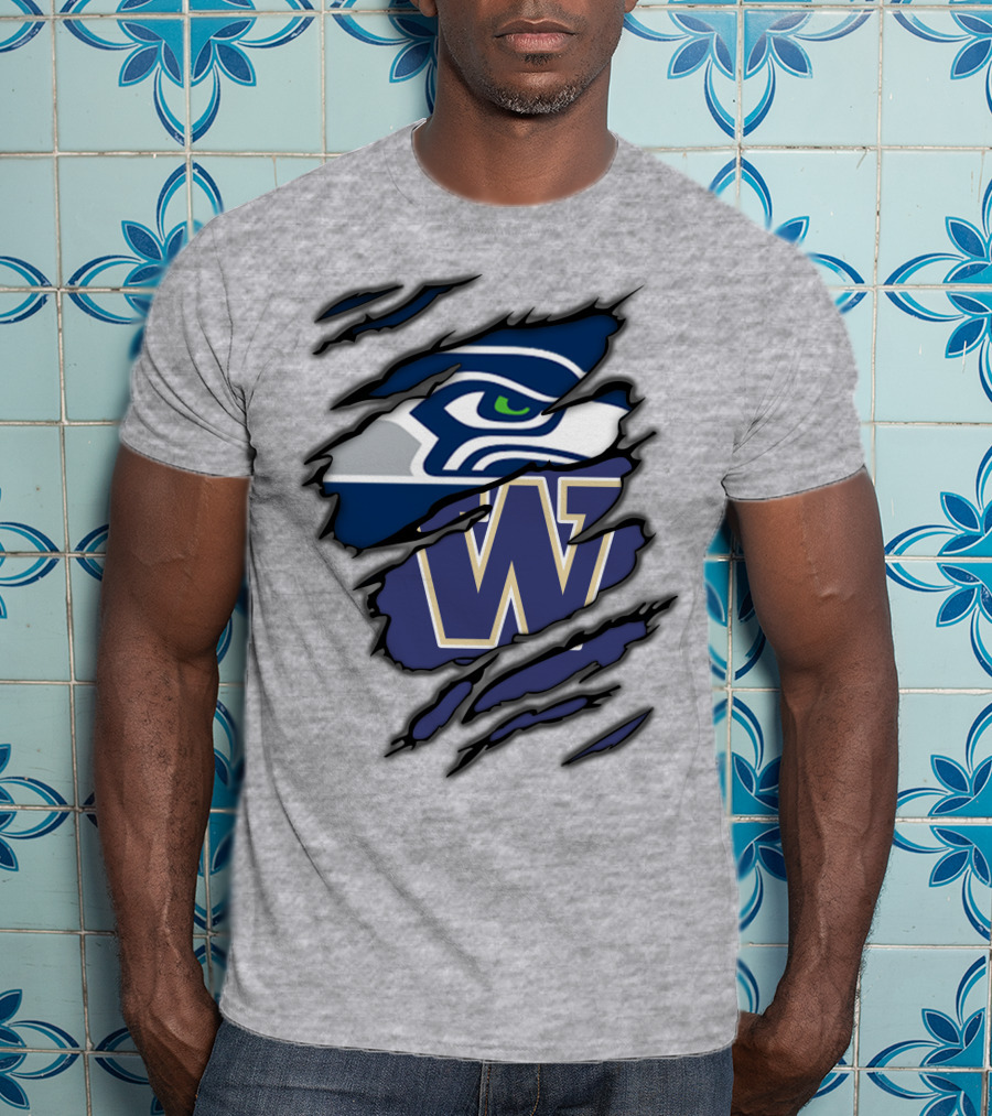Seahawks Huskies W Logo Combo T-Shirt