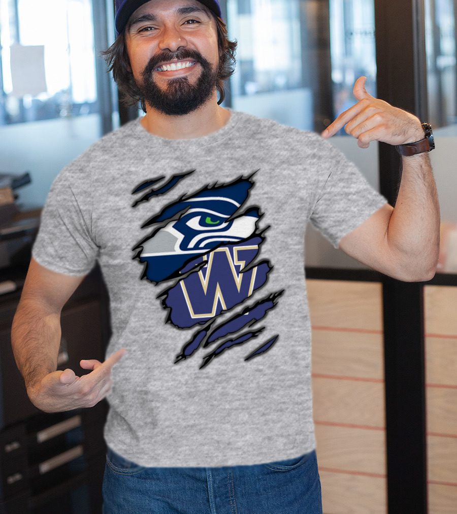 Seahawks Huskies W Logo Combo T-Shirt