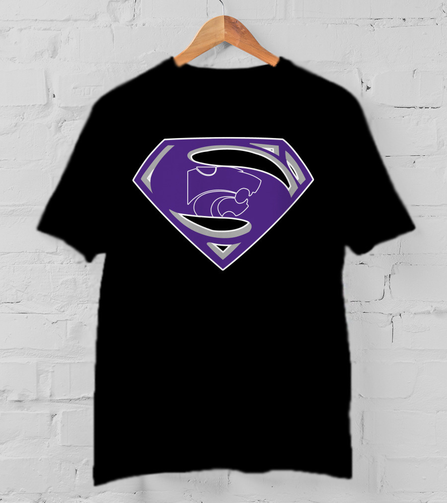 Superman Kansas State Wildcats Logo Fusion T-Shirt