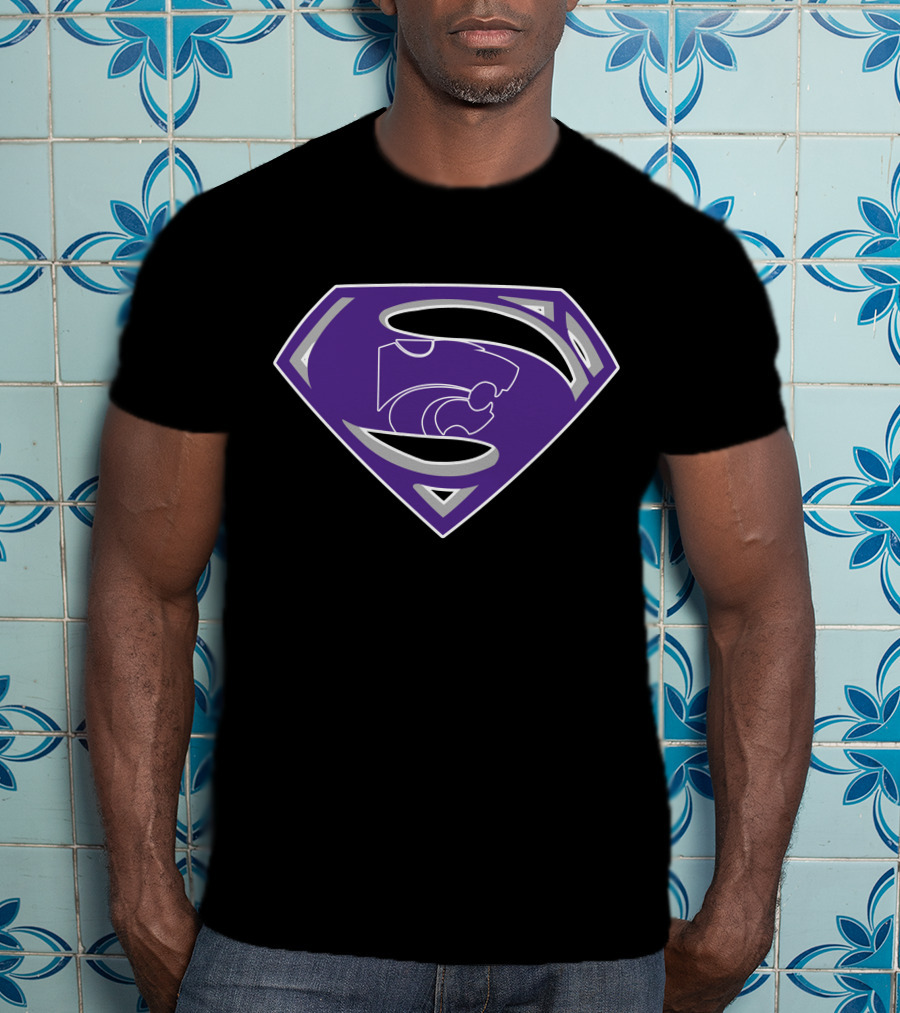 Superman Kansas State Wildcats Logo Fusion T-Shirt