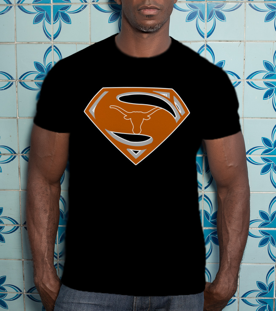 Superman Texas Longhorns Logo Fusion T-Shirt