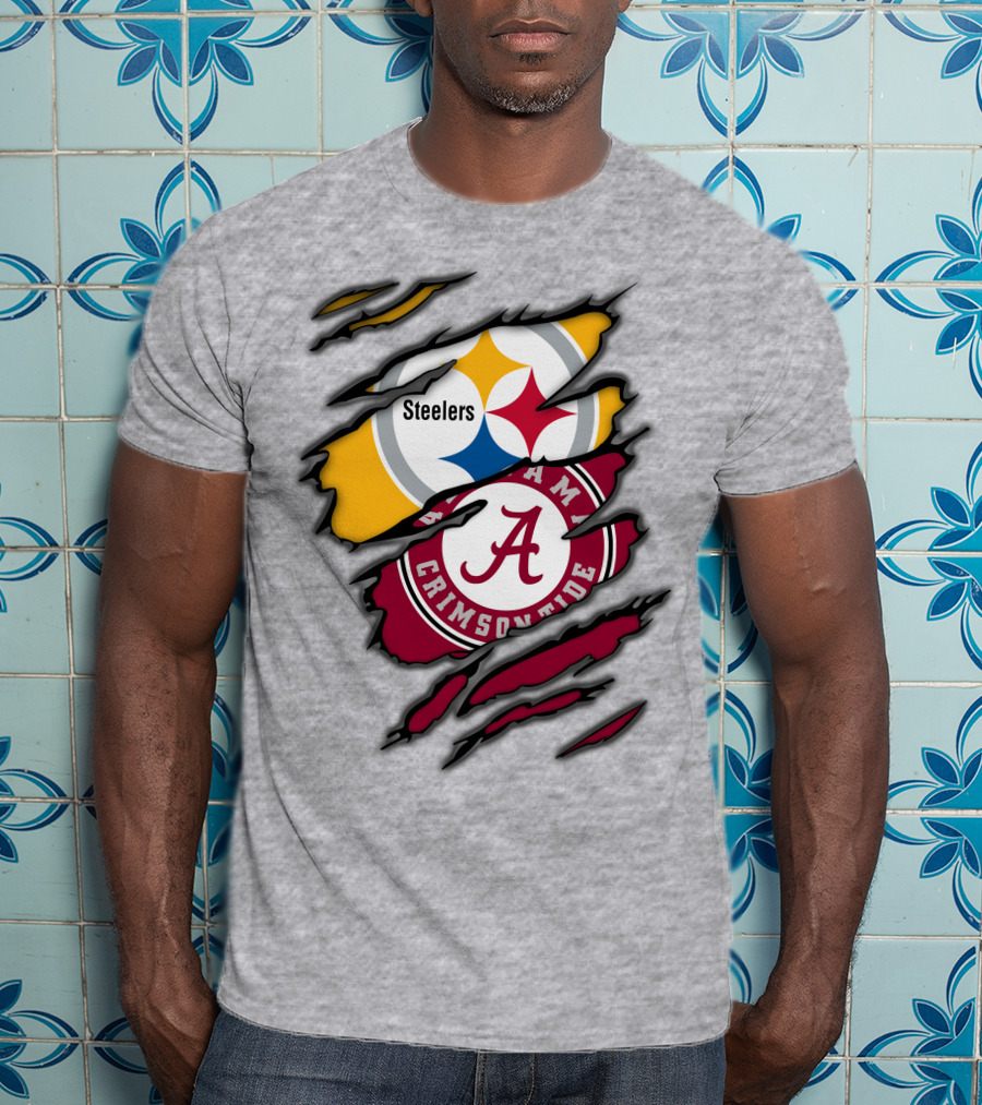 Steelers Alabama Crimson Tide Rip T-Shirt