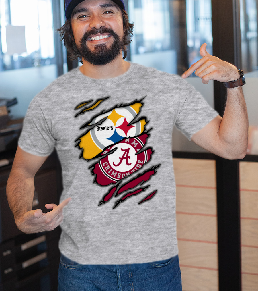 Steelers Alabama Crimson Tide Rip T-Shirt