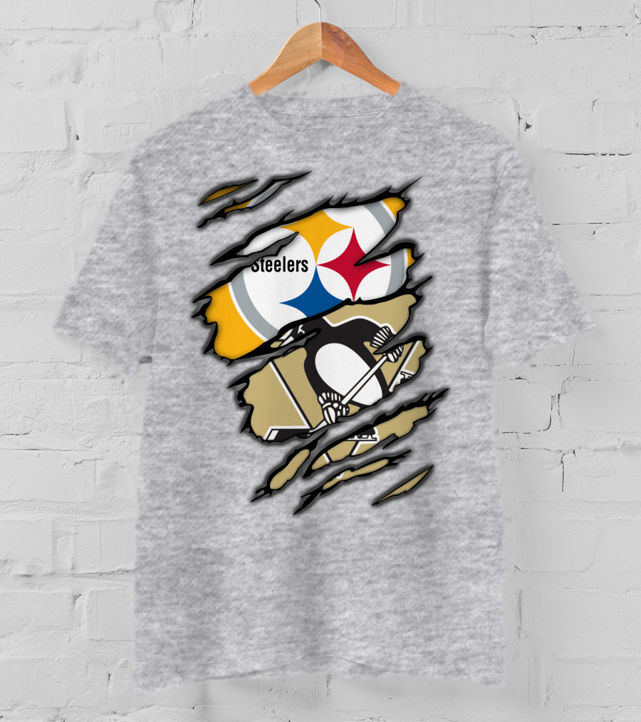 Steelers Penguins Ripped Claw T-Shirt