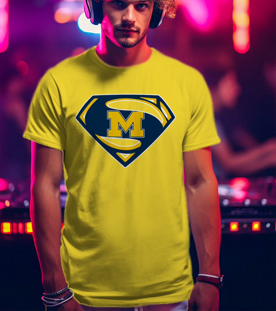 Michigan Wolverines Superman Logo Mashup T-Shirt
