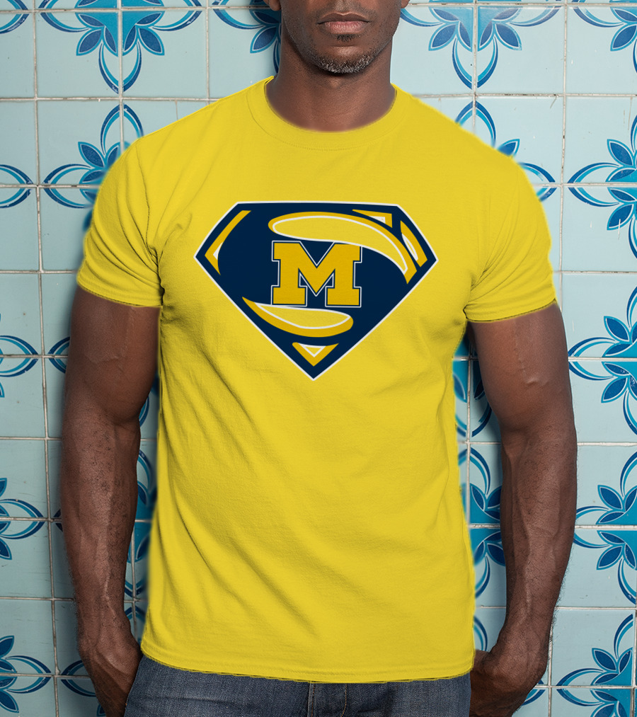 Michigan Wolverines Superman Logo Mashup T-Shirt