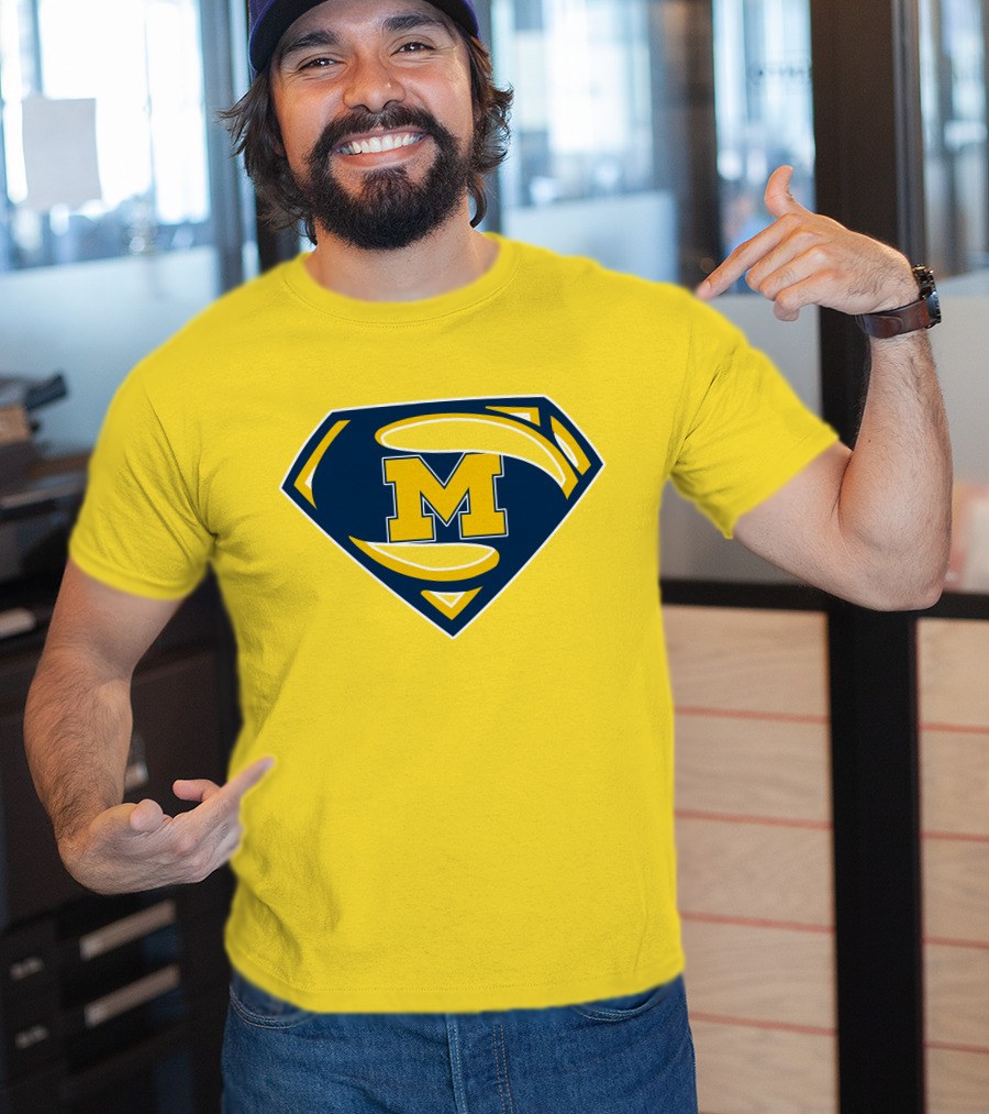 Michigan Wolverines Superman Logo Mashup T-Shirt