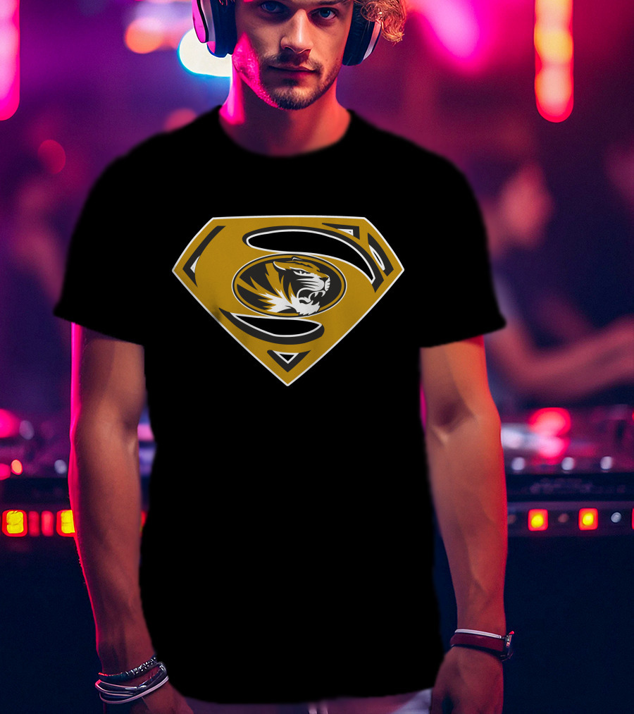 Superman Mtigers Shield Logo Tigerhead T-Shirt